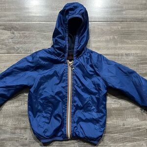 Blue Hooded Rain Jacket